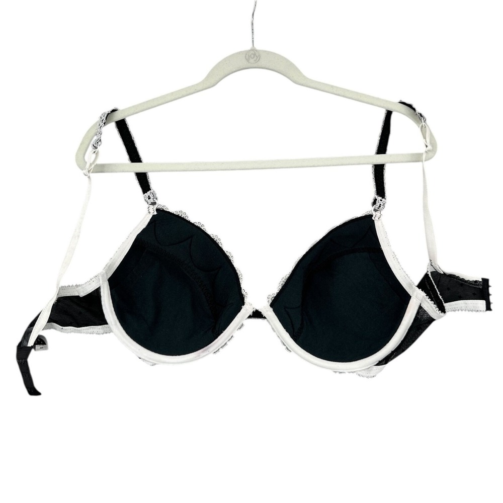 Cassandra Intimates 36D Black Lace Trim Balconette Bra Underwire Support - Picture 3 of 6